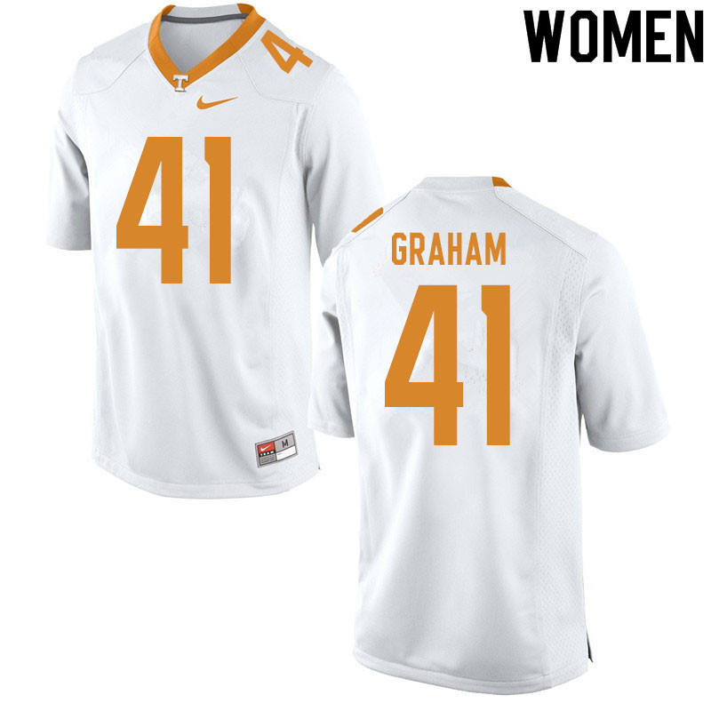 Women #41 Brett Graham Tennessee Volunteers College Football Jerseys Sale-White - Click Image to Close